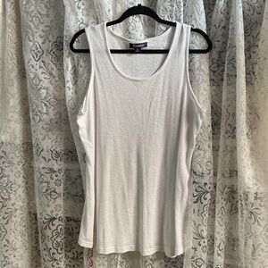 ❤️ Roaman's White Ribbed Tank Top